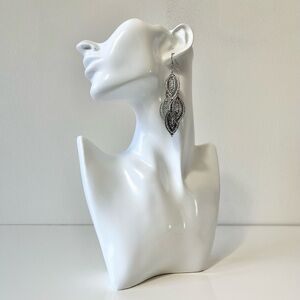 Silver Boho Multi Teardrop Earrings